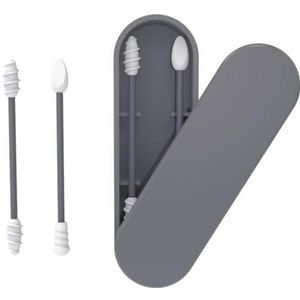 5 Kleuren Herbruikbare Wattenstaafje 2Pc Draagbare Siliconen Wattenstaafje Oor Schoonmaken Beauty Make-Up Tool Kit Cosmetische Wattenstaafje Stok