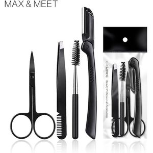 Rvs Opvouwbaar Wenkbrauw Trimmer Voor Beginners Wenkbrauw Trimmer Met Kam Wenkbrauw Krultang En Wimpers Borstel Makeup Tools