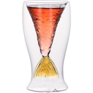 80 Ml Mermaid Vissenstaart Wijn Glas Dubbele Laag Bier Whiskey Cocktail Mok Cup