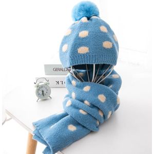 Kid Winter Muts En Sjaal Kind Warm Dot Hoed 2 Delige Set Baby Boy Meisjes Oor Bescherming Pom pom Cap Met Sjaals 0-3T