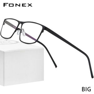 FONEX Pure Titanium Brilmontuur Mannen Recept Bril Voor Mannen Vierkante Brillen Bijziendheid Monturen Brillen 871