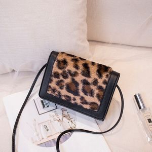 Vrouwen tas winter luxe wilde schoudertas Messenger bag wilde pluche pu luipaard tas
