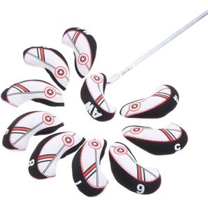 10pcs Neopreen Golf Club Head Cover Set Wedge/Ijzer/Putter Headcover Beschermer Beschermen Laarzen Case Golfer Training accessoires