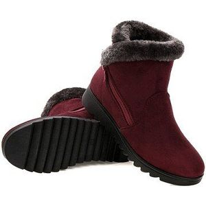 Schoenen Vrouw Platte Enkel Sneeuw Motorfiets Vrouwelijke Suède Rubber Winter Vrouwen Warm Bont Pluche Vrouwen Enkel Wandelschoenen