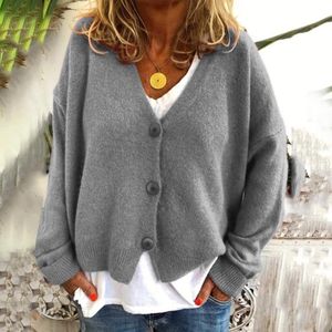 Losse Casual Lange Mouw V-hals Gebreide Trui Vrouwen Herfst Winter Kleding Plus Size Vest Knit Truien Pull Femme top