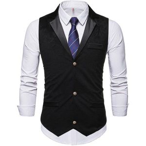 Enkele Breasted Pak Vest Mannen Herfst Slim Fit Turn Down Kraag Vest Mens Wedding Party Business vesten