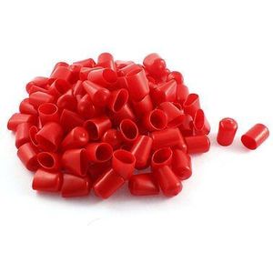 100 Stks Rode Zachte Plastic PVC Geïsoleerde End Mouwen Caps Cover 16mm Dia