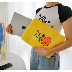 Bentoy Milkjoy Leuke Oranje Handtas 10.5 11Inch Mac Ipad Case Houder Leuke Korea Mode Ipad Zakken Katoen Zachte Reizen business
