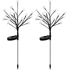 2 Pcs Tuin Energiebesparende Zonne-verlichting Boom 16LED Lantaarns Decoratieve Grond Plug Tuin Lamp Outdoor Lamp Landschap Gazon lamp