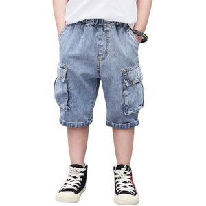 Jongens Korte Jeans Zomer Kinderen Toevallige Denim Korte Broek 4Y-13Y Kinderen Jongen Zachte Katoen Pocket Jeans Korte Straight Cargo Broek