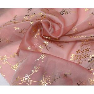 Cosplay Jurk Bronzing Chiffon Stof Bloem Shiny Gebronsde Kostuum Materiaal Diy Stadium Cosplay Jurk