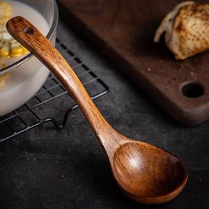 @ Houten Soeplepel Vintage Bamboe Keuken Koken Gebruiksvoorwerp Tool Soep Theelepel Catering Lepel Houten Servies Eetlepels
