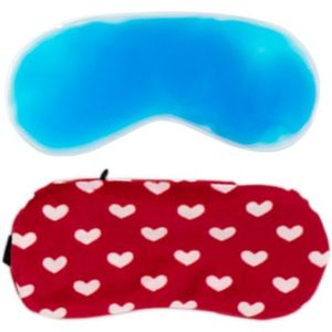 Unisex Mannen Vrouwen Pluche Oogmasker Eenvoudige Streep Met Ice Pack Blinddoek Eyepatch E65F