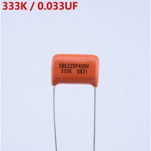 【Made In Usa】 Sbe Oranje Tone Condensator SBE225P 333K 0.033Uf 400V Voor Elektrische Gitaar Bas Cap