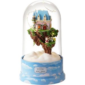 Diy Poppenhuis Miniatuur Diy Poppenhuis Met Meubels Houten Huis Speelgoed Voor Kinderen Met Stofkap Draaien Muziek