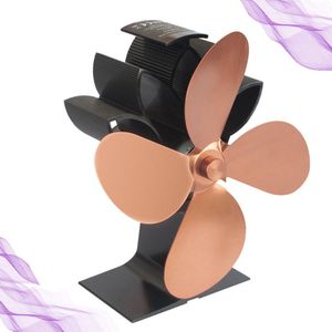 Milieuvriendelijke Haard Fan Hittebestendig Warmte Aangedreven Energiebesparende Warme Lucht Ventilator Kachel Oververhitting Beschermen (Zwart)
