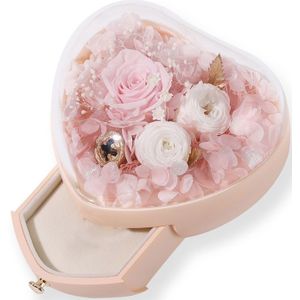 Handgemaakte Forever Rose Sieraden Geschenkdoos Onsterfelijke Bewaard Blossom Bloemen Case Romantische Voor Valentijnsdag/Verjaardag