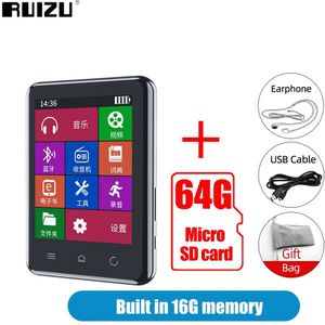 Ruizu D66 Met Bluetooth MP3 Speler 2.8 Inch Touch Screen MP4 Video Hifi Player Sporten Speler Met Ebook Recorder