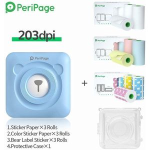 Mini Printer Label Printer 203Dpi Foto Foto Ontvangst Bluetooth Draadloze A6 Peripage Sticker Printer Draagbare Thermische Printer