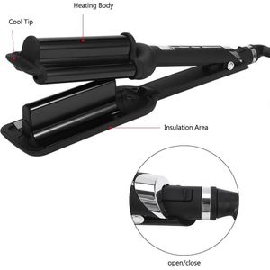 Lcd Display Haar Wave Triple Barrel Curler Haar Krultang Wand Keramische Haar Krultang Diepe Grote Waver Haar Schoonheid Styling gereedschap