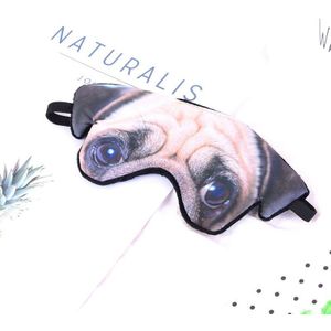 3D Oogmasker Shading Slaap Ademend Grappige Cartoon Animal Print Hond Oogmasker Comfortabel Ademend Grappige Vrouwen Mannen Blinddoek