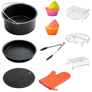 Air Friteuse Accessoires 8 Inch Voor 5.8 Qt Xl Air Friteuse, 9 Stuks Voor Gowise Phillips En Cozyna Lucht Friteuse, Fit 4.2 Qt 5.8 Qt,