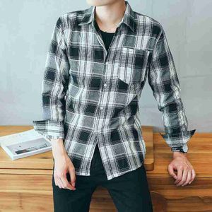 #2309 Lange Mouwen Plaid Shirt Mannen Casual Camisas Masculinas Camisas Hombre Manga Larga Vintage Mannen Shirt Goedkope Kleding China