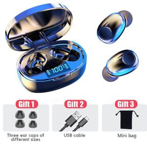 Draadloze Bluetooth Oortelefoon Met Microfoon Sport Waterdichte Draadloze Hoofdtelefoon Headsets Met Led Power Display Muziek Oordopjes