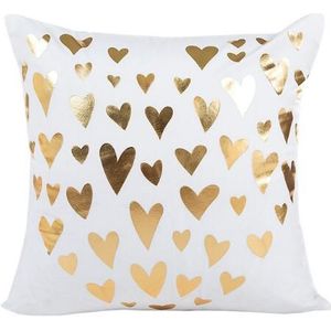 Luxe Goud Foliedruk Cover Van Kussen Zachte Taille Sierkussen Cover Home Goud En Wit Kleur Kussensloop PP23