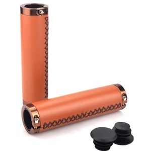 Pu Leer Fiets Handvat Grips, 1 Paar Mountainbike Vouwfiets Fietsen Afsluitbare Hand Naaien Handvat Grips