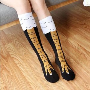 Outdoor Sport Creatieve Kip Vrouwen Over de Knie Sokken Cartoon Katoen Kip Klauw Dames 3D Print Funny Animal Hoge Sokken