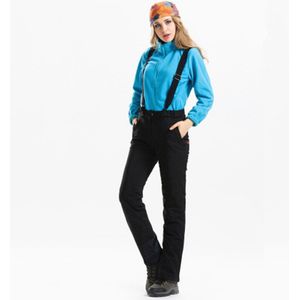 Zwarte Stripped Ski Broek voor Vrouwen Waterdichte vrouwen Broek Ademend Snowboard Broek Winter Thermische Broek