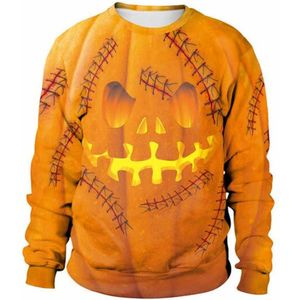 3D Digital Printing Pompoen Halloween Sweatshirt Losse Lange Mouw Sweatshirt Grappige Sportkleding