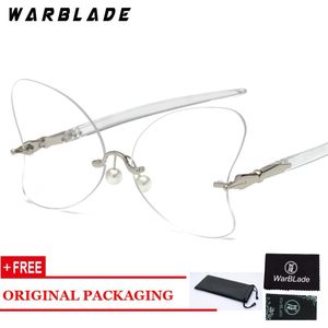 Warblade Glamourous Vlinder Transparante Glazen Frame Vrouwen Cateye Roze Bril Clear Brillen Computer Bril