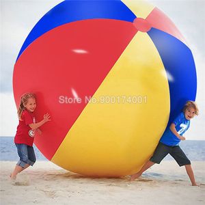 80 cm/100 cm/150 cm Giant Opblaasbare Strand Bal Grote Drie-kleur Verdikte Pvc Water Volleybal voetbal Outdoor Party Kids Speelgoed