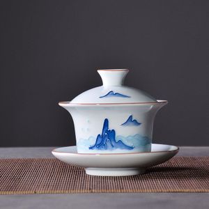 LUWU keramische gaiwan porselein theekopje handgemaakte chinese kung fu thee sets drinkware 150ml