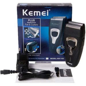 Kemei Scheerapparaat Km-1103 Vergeldende Dubbel Netto Elektrische Scheerapparaat Huishoudelijke Olie Hoofd Oplaadbare Wasbaar Scheerapparaat Gezichtsverzorging Tool