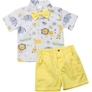Peuter Kids Baby Boy Kleding Set Zomer Cartoon Animal Print Tops T-shirt Broek Katoen Outfits Set Kleding Kinderkleding Sets