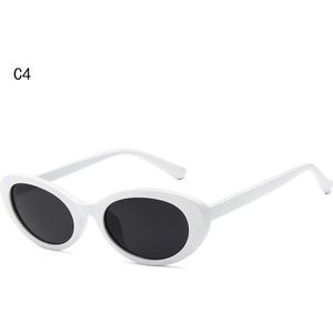 Slagkracht goggle Kurt Cobain bril ovale zonnebril dames trendy Vintage retro zonnebril vrouwen wit zwart brillen UV400