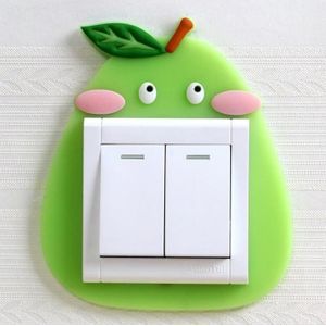 Cartoon Leuke Schakelaar Sticker Glow In Dark Muursticker Lichtgevende Schakelaar Of Socket Soft Silicone Bescherm Cover Op-Off decor Sticker