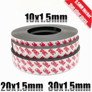 1Meter Zelfklevende Flexibele Magnetische Strip 10*1 20*1 30*1 1M Rubber Magneet tape Breedte 10Mm 20Mm 30Mm Dikte 1.5Mm