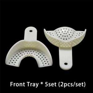 10Pcs Dental Impression Laden Plastic Materialen Bovenste En Onderste Tanden Houder Voor Tandartsen Volledige Mond Gereedschappen