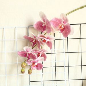 1 Pcs Phalaenopsis Kunstbloemen Orchidee Bloem Bruiloft Decoratie Kunstmatige Plant Voor Home Hotel Office Decoratie