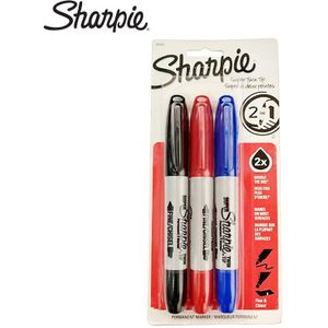 3 /4 Kleur Set Sharpie Twin Tip Vette Marker Pen Sanford Dubbele Hoofd Schoon Marker Marker Pennen