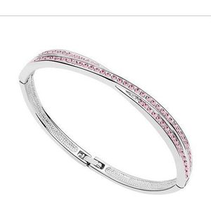 Aaaa + Steentjes Cirkel Manchet X Armband Mode-sieraden Charms Vrouwen Leuke Romantische