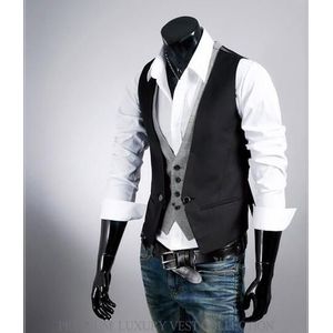 Heren Vest Mode Heren Pak Vesten Heren Passend Leisure Vest Casual Zakelijke Vesten Mannen Gentleman Pak tops