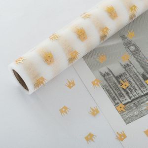 5 Yard/Roll Gouden Kroon Kant Garen Plakboek Decoratie Gaas Bloemen Boeket Inpakpapier Bloemist Materialen Diy Craft Supplies