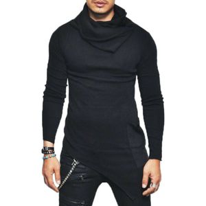 Mannen Stijlvolle Col Pocket Longline Trui Asymmetrische Trui L Xl 2XL