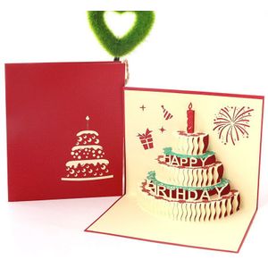 3D Pop Up Kaarten Verjaardagskaart Voor Meisje Kinderen Vrouw Man Verjaardagstaart Wenskaart Ansichtkaarten Met Envelop