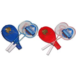 Regail 2 Stuks Duurzaam Ferroalloy Cartoon Kinderen Badminton Racket Speciale Training Roze